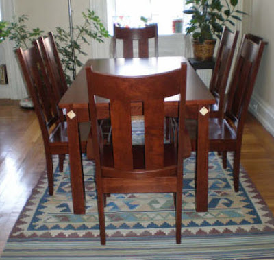 60 x 36 Shaker Dining Table & Monaco Chairs, Cherry Hardwood, Chocolate Finish