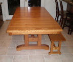 60 x 36 Trestle Dining Table & Trestle Bench, Cherry Hardwood, Vintage Finish