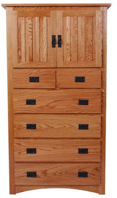 Mission Armoire, Oak Hardwood, Medium Finish