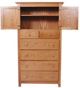Shaker Armoire in Medium Oak
