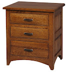 Monticello Nightstand, Quarter Sawn Oak Hardwood, Rustic Finish