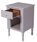 Farmhouse Nightstand, Oak Hardwood, White Paint