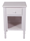 Farmhouse Nightstand, Oak Hardwood, White Paint