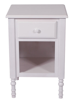 Farmhouse Nightstand, Oak Hardwood, White Paint