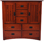 Mission Dresser, Oak Hardwood, Mahogany Finish