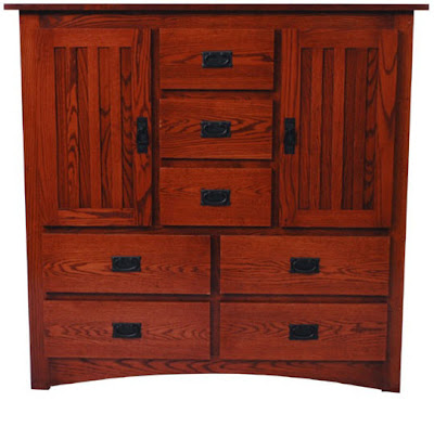 Mission Dresser, Oak Hardwood, Mahogany Finish