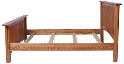 Mission Bed, Oak Hardwood, Medium Finish