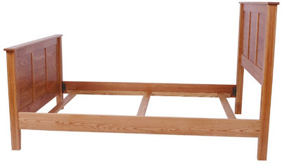 Shaker Bed, Oak Hardwood, Medium Oak