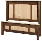 Monticello Bed, Walnut and Maple Hardwood, Natural Finish