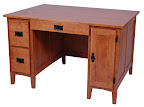 Shaker Executive Desk, Cherry Hardwood, Red Finish