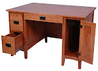 Shaker Executive Desk, Cherry Hardwood, Red Finish