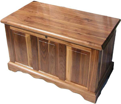 Hope Chest, Walnut Hardwood, Natural Finish
