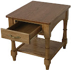 Country End Table, Oak Hardwood, Medium Finish
