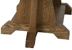 Square Colonial Console Table Base, Oak Hardwood, Medium Finish
