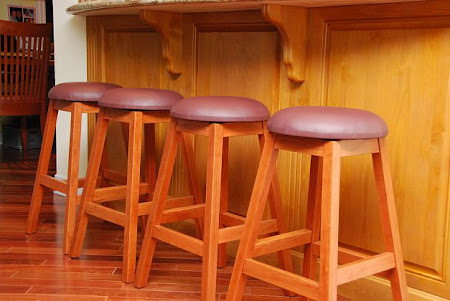 Simple Barstool, Oak Hardwood, Autumn Finish