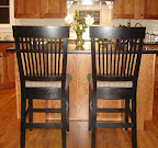 Harvest Barstool with Back, Oak Hardwood, Midnight Finish