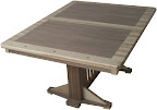 60 x 42 Woodland Dining Table, Custom Double Border Design, Hickory and Walnut Hardwood, Oil and Wax Finish