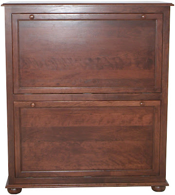 Lotus Shoe Cabinet, Cherry Hardwood, Antique Finish