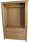 Shaker Style, Armoire Entertainment Center, Cherry Wood, Natural Finish