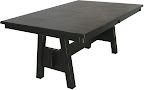 70 x 42 Geneva Table, Oak Hardwood, Midnight Distressed Wood Finish
