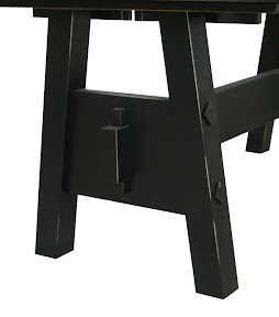 70 x 42 Geneva Table, Oak Hardwood, Midnight Distressed Wood Finish