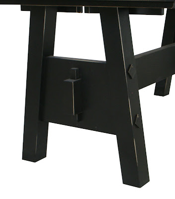 70 x 42 Geneva Table, Oak Hardwood, Midnight Distressed Wood Finish