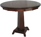 Turin 42 Round Dining Table, Oak Hardwood, Mahogany Finish