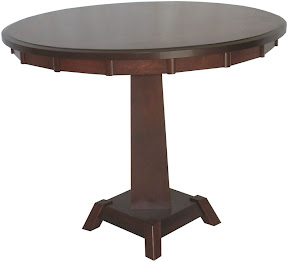 Turin 42 Round Dining Table, Oak Hardwood, Mahogany Finish