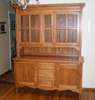 Modern Farmhouse China Cabinet, Oak Hardwood, Medium Finish