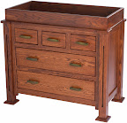Sacramento Changing Table, Oak Hardwood, Mahogany Finish