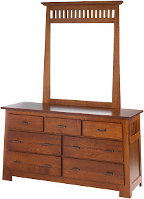 Teton Dresser with Mirror in Rustic Quarter Sawn Oak 
