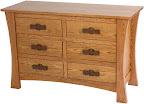 Zen Shaker Dresser, Oak Hardwood, Medium Finish