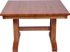 42 x 42 Trestle Dining Table, Oak Hardwood, Medium Finish