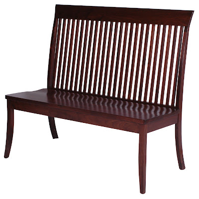 Lancaster Bench, Walnut Hardwood, Winter Finish