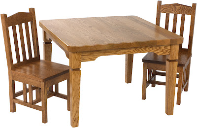 Kids Table, Oak Hardwood, Medium Finish