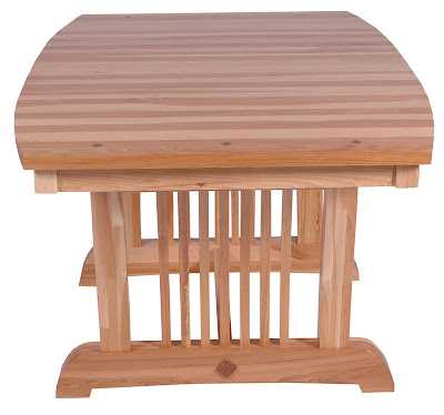 Western Dining Table, Hickory Hardwood, Natural Finish