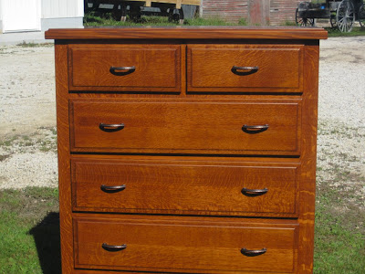 Lotus Dresser, Quarter Sawn Oak Hardwood, Rustic Finish