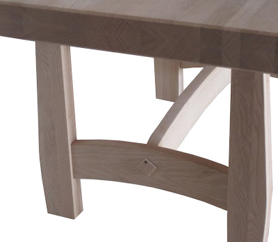 66 x 40 Montreal Dining Table, Timber Edge, Oak Hardwood, Unfinished