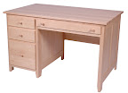 Shaker Computer Desk, Hard Maple Hardwood, Natural Finish