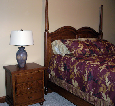 Lotus Nightstand, Quarter Sawn Oak Hardwood, Rustic Finish, with Custom Hardware