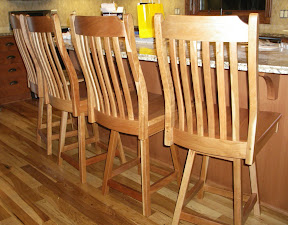 Mission Barstools Oak Hardwood, Medium Finish