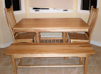 60 x 36 Riverside Kitchen Table and Matching Benches, Runic Dining Chairs, Hickory Hardwood, Natural Finish