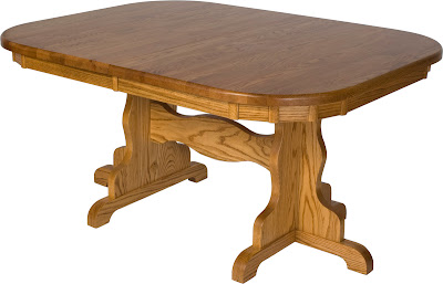 60 x 42 Colonial Mission Dining Table, Oak Hardwood, Medium Finish