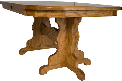 60 x 42 Colonial Mission Dining Table, Oak Hardwood, Medium Finish