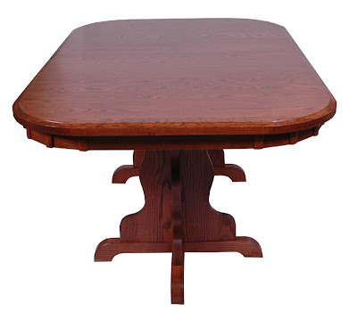 70 x 46 Colonial Mission Dining Table, Oak Hardwood, Antique Finish