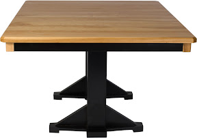 Woodland Table Shown in Natural Hickory and Midnight Oak