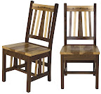 Western Dining Chair, Natural Hickory and Walnut