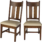 Montrose Dining Chair in Mahogany Oak, Leather Seat in Chalk