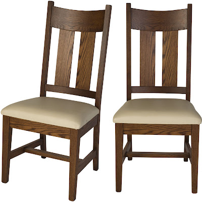 Montrose Dining Chair in Mahogany Oak, Leather Seat in Chalk