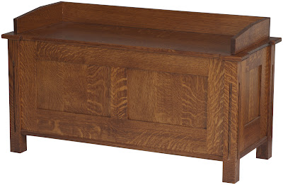 Sacramento Chest Shown in Mahogany Quarter Sawn Oak, Shown with Rail